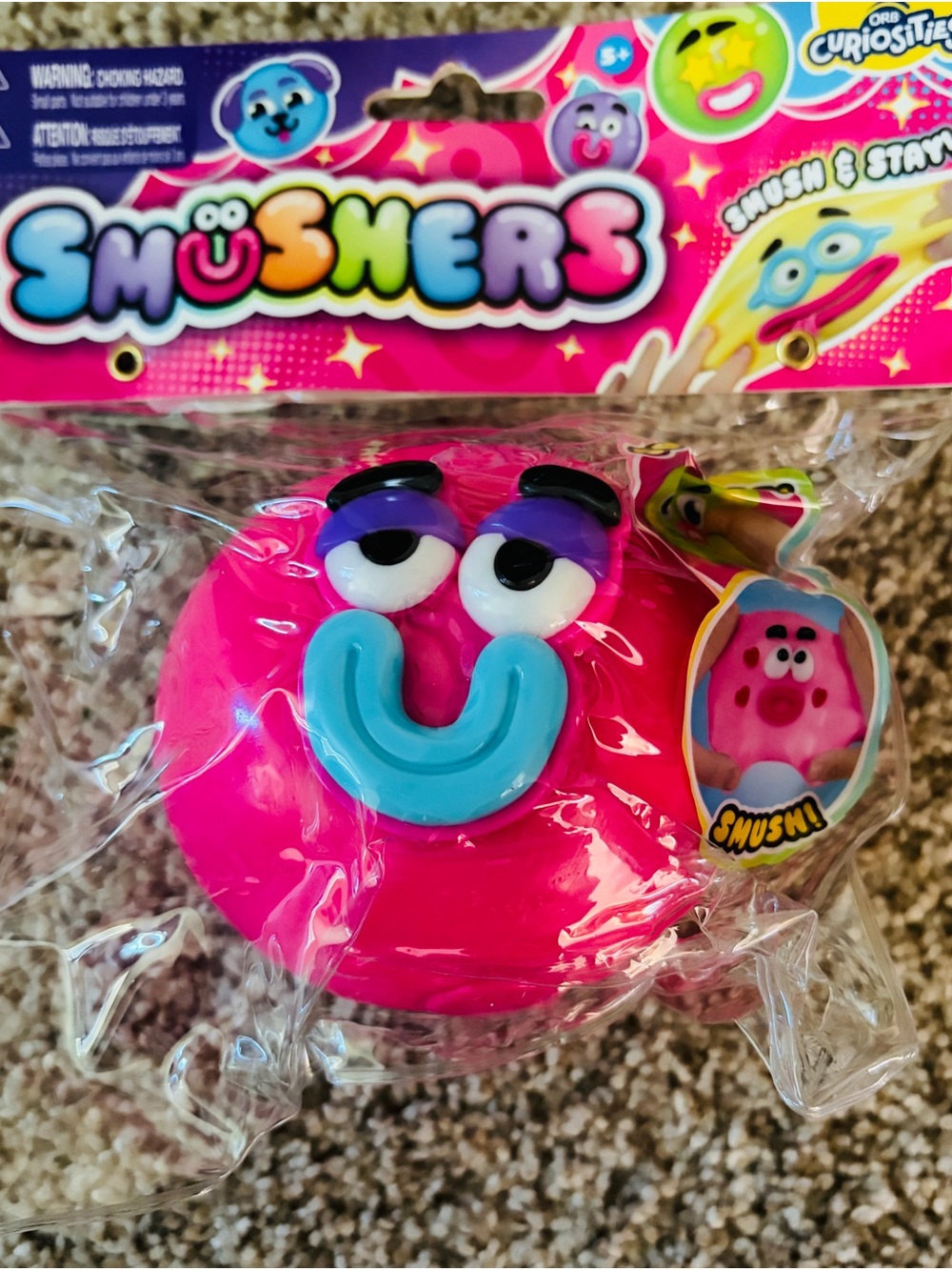 Usher Bright Pink Smusher with Blue Face Detail